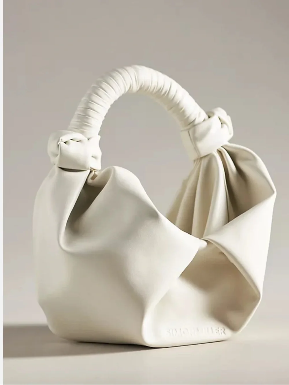 New! Simon Miller Lopsy Cream Knot-Handle Hobo Bag